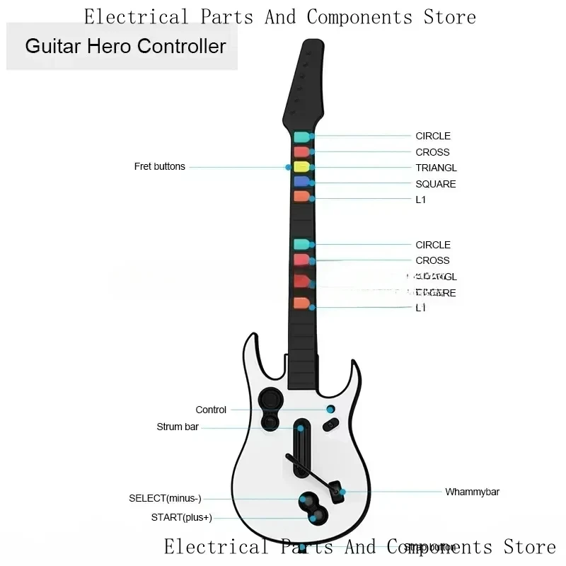 Game Wireless Gaming Controller Rock Band 2.4 G Remote Guitar Handle Console Gamepad 10Key PC PC