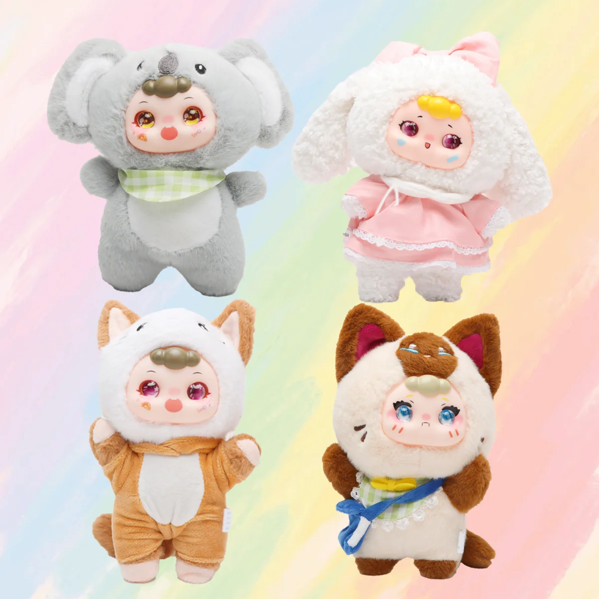 

Cute Random Face Plush Toy Fairy Tale Animal Princess Rabbit Obedient Koala Vinyl-Plush Toys Animal Birthday Xmas Gifts for Kids