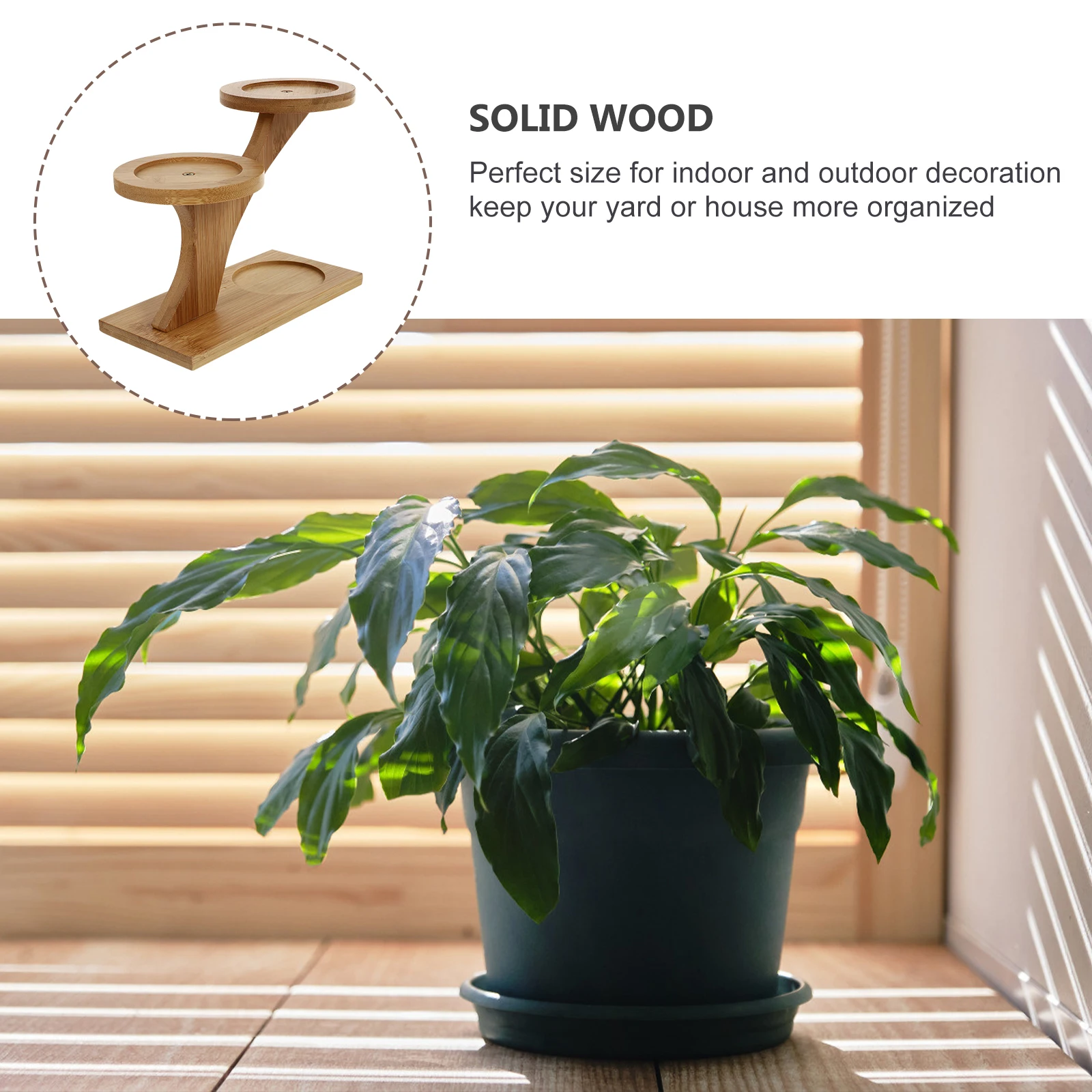 

Multi Layer Flower Plant Pot Rack Wood Base Small Size Storage Display Home Decor Balcony Porch Yard Garden