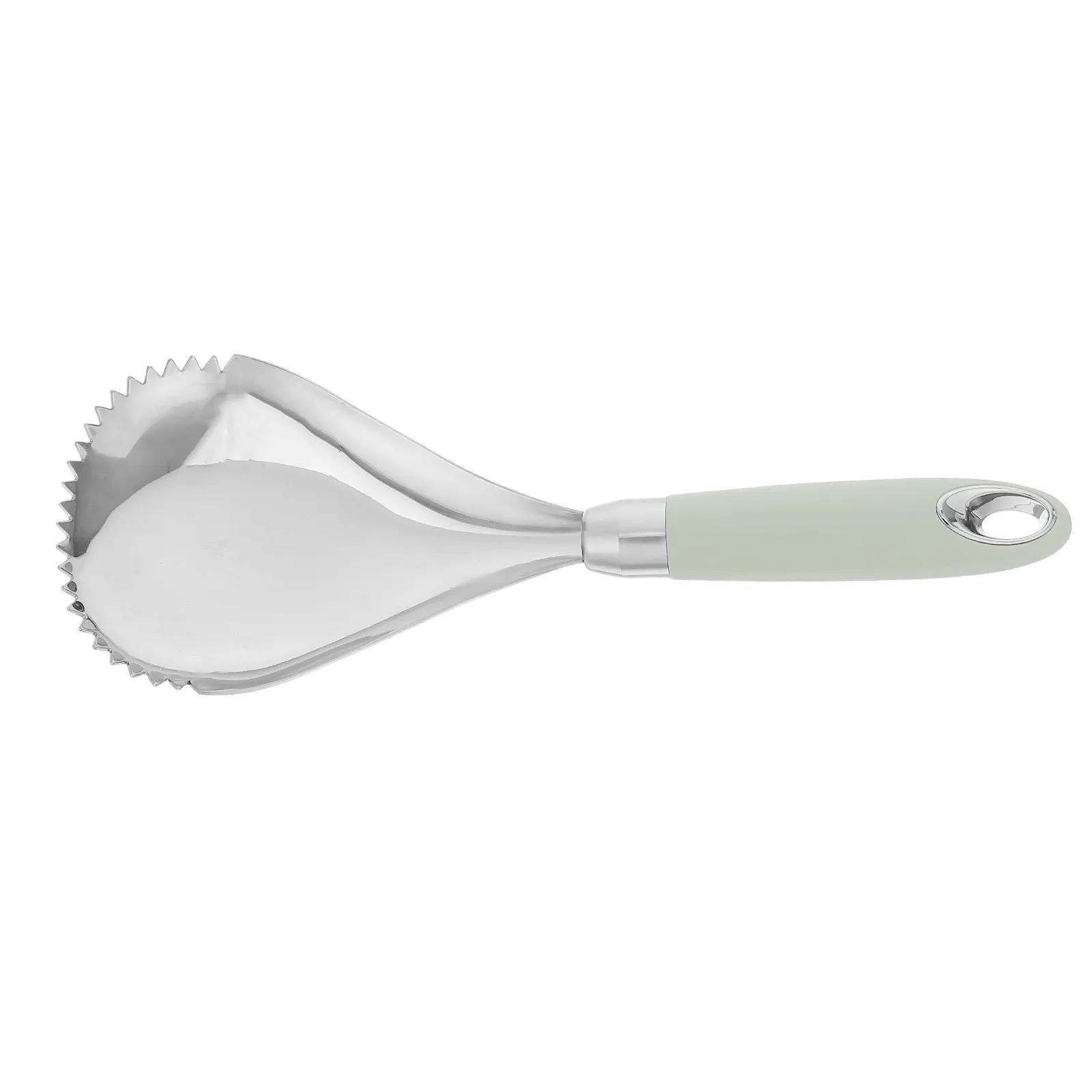 Stainless Steel Ice Crusher Spoon Manual Ice Shaving Scoop Slush Scraper Spade Hanging Hole Kitchen Scoop Serrated Edge Dessert