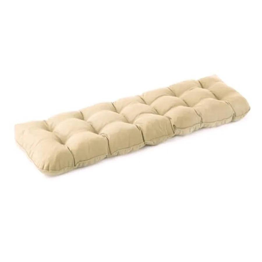 

Подушка для уличной скамейки 48x18x5 дюймов, водонепроницаемая, с тафтингом, для патио, устойчивая к выцветанию, бежевая, для садовых качелей, дивана, использования в помещении