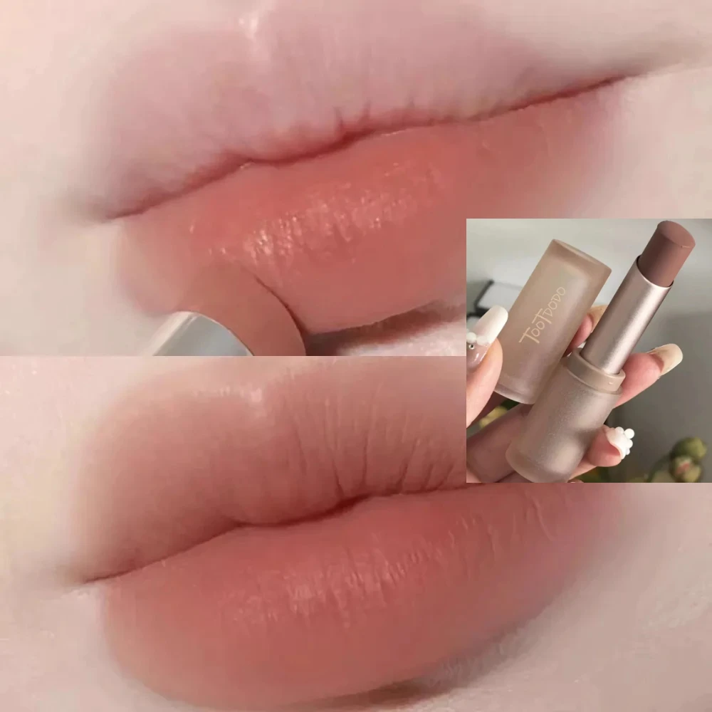 Velvet Matte Lipsticks Moisturizing Lip Tint Non-stick Cups Lip Gloss Lipstick Cosmetics Make Up Waterproof Lasting Nude Apricot