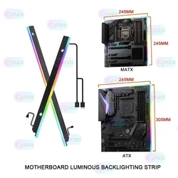 ARGB ATX Moederbord IO Verlichting Backplate, Computer Host Verlichte MATX PC MOD Decoratieve Desktop Backlight Strip AURA SYNC