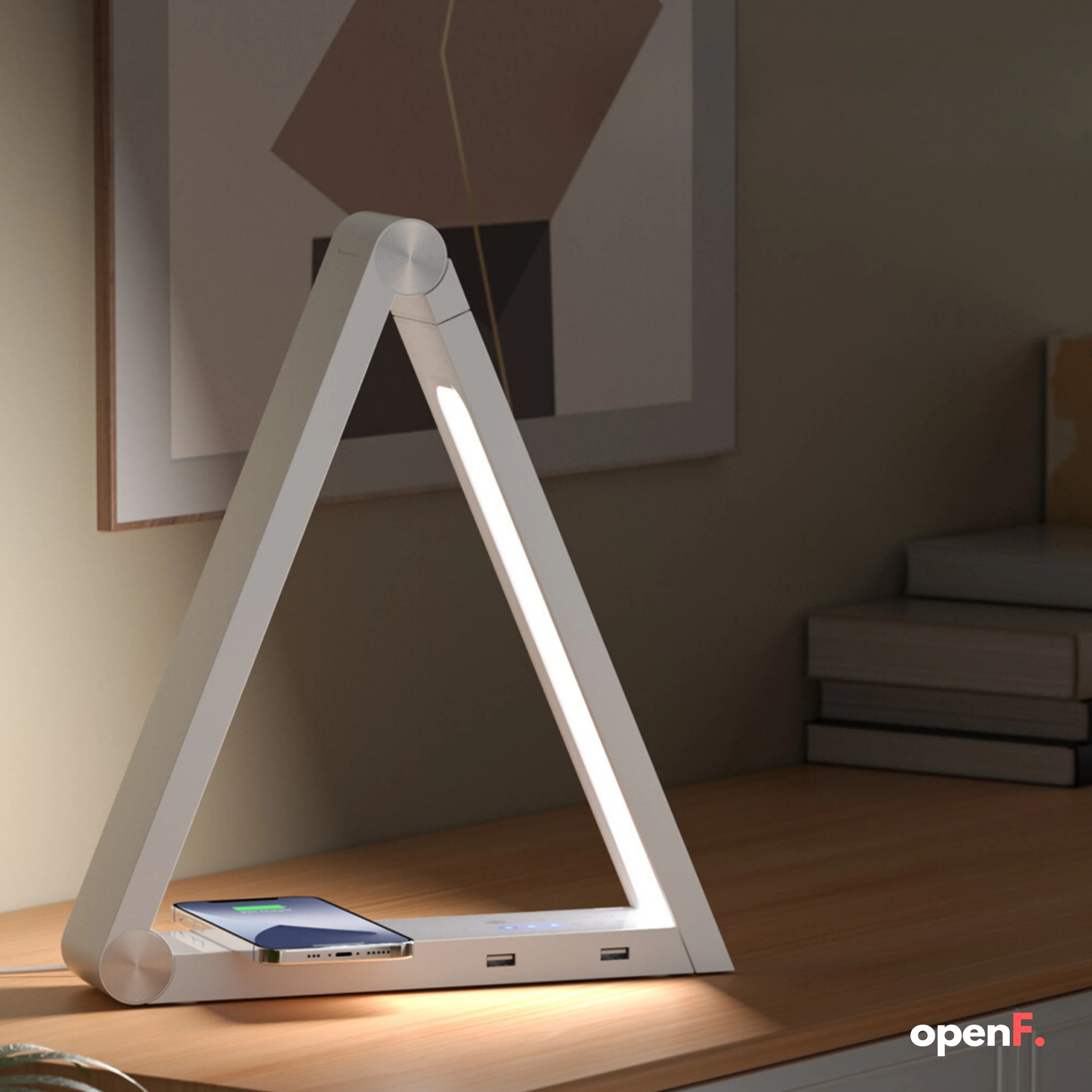 

LED DeskLamp ModernDesign,TouchControl Eye Protection Desk Lamp,10W Fast Wireless Charger,Night Light for Home,Office,Great Gift