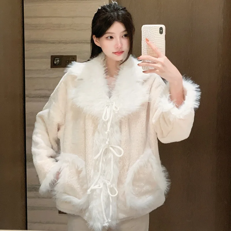 

Autumn and Winter Cute Flannel 2pcs Pajama Women's Set Soft Sticky New Black Home Clothes