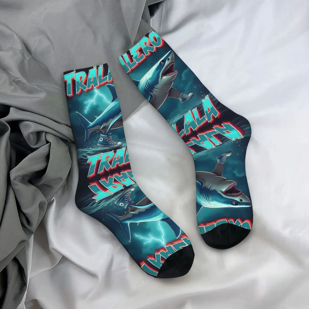 

Всесезонные чулки для экипажа Tralalero Tralala Bootleg Brainrot, повседневные длинные носки, аксессуары для мужчин и женщин, рождественские подарки