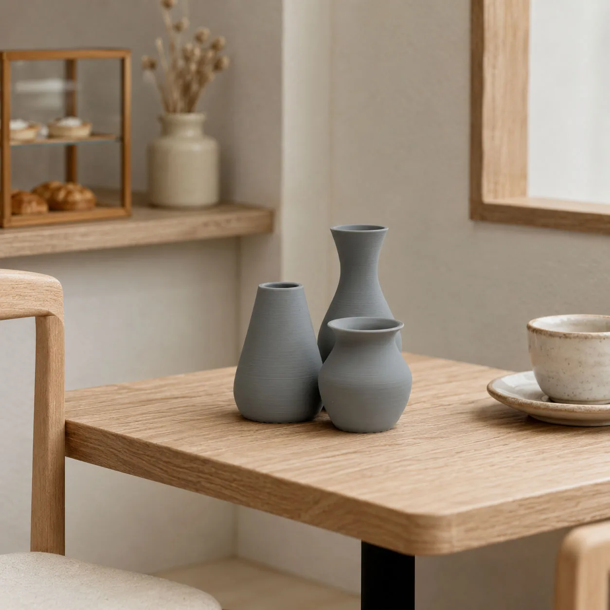 1:12 Mini-Vasen-Set, 3-teilig, Blumentopf-Dekoration für Puppenhäuser, 3D-gedruckte matte Miniatur-Wohnzimmer-Accessoires, 4 Farboptionen – Detail 10