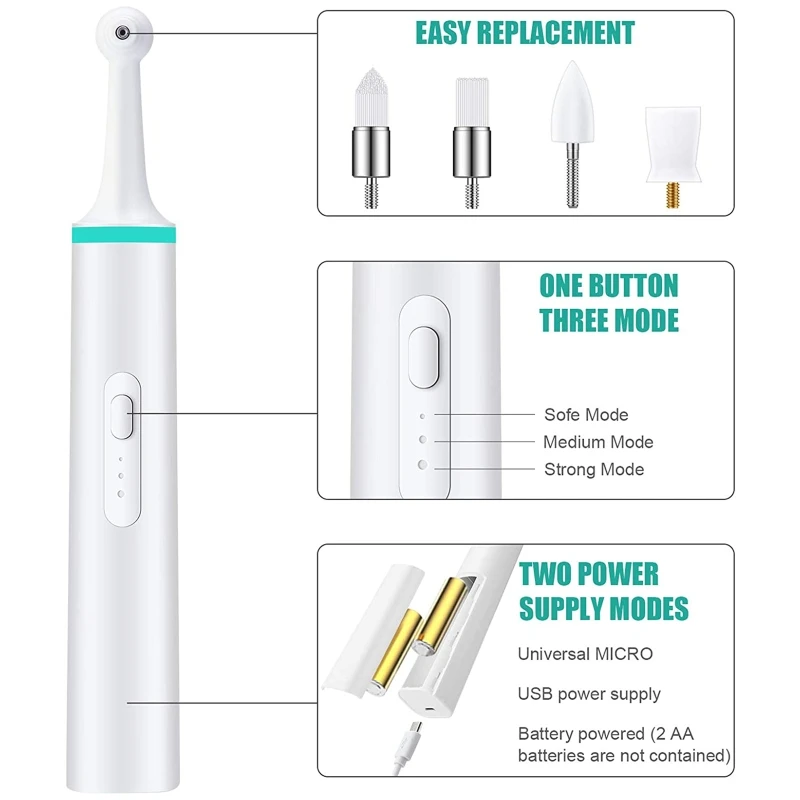 D0AD Pet Dental Care Multiple Cleaning Methods Electric Easy to Use Durable Tools