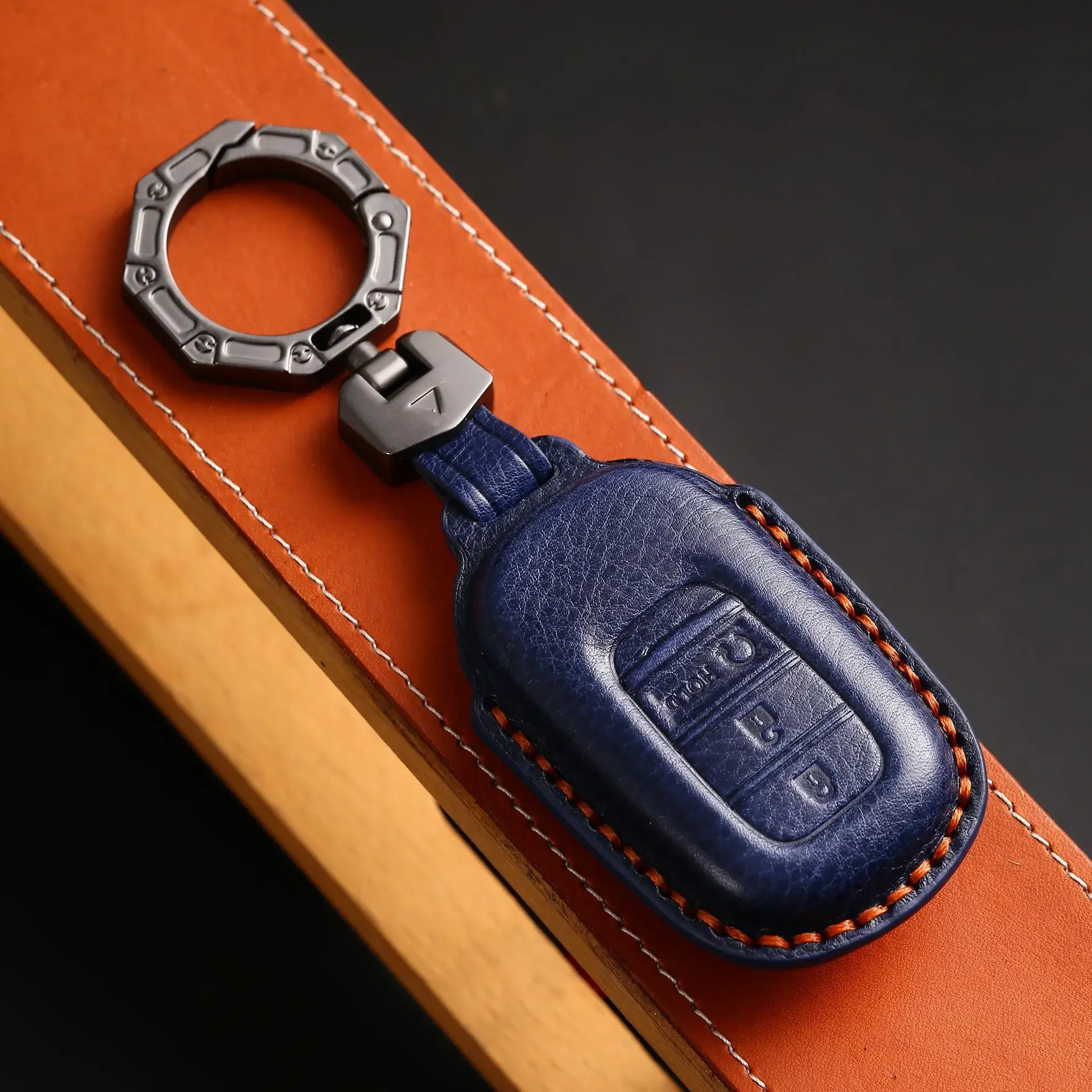 1pc Leather Car Key Case Cover Shell For Honda Civic 11th Gen Accord Vezel Freed Pilot Zrv Ens1 HRV CRV 2021 2022 2023