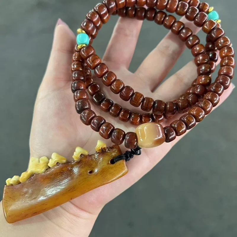 

Yak Bracelet Bone 108 Buddha Beads Pendant Ethnic Style Jewelry