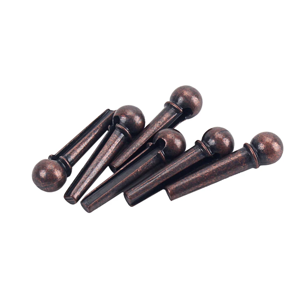 

6 Pcs Guitar String Nails Bridge Pin Brass Pins Guitars Replacement Coffee Metal