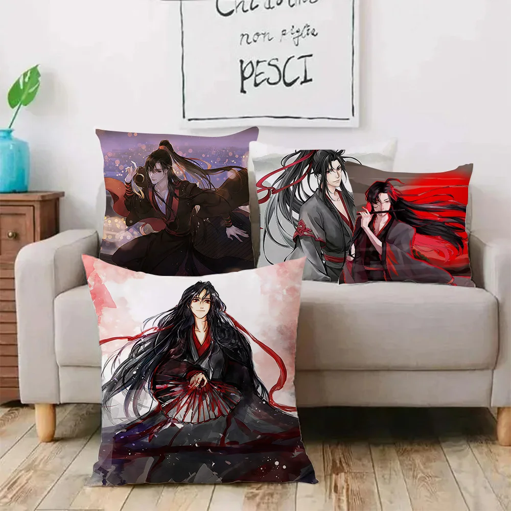 Wei Wu Xians Pillow Covers Cartoon Sofa Decorative Home Double-sided Printing Short Plush Cute Cushion Cover