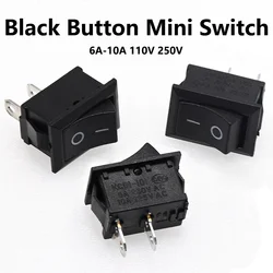 5/20/100PCS KCD1-101 Rocker Switch 2 Pin Car Boat Round Dot Light ON/OFF Rocker 6A 250V 10A 125V 15X21mm Toggle Switch Black