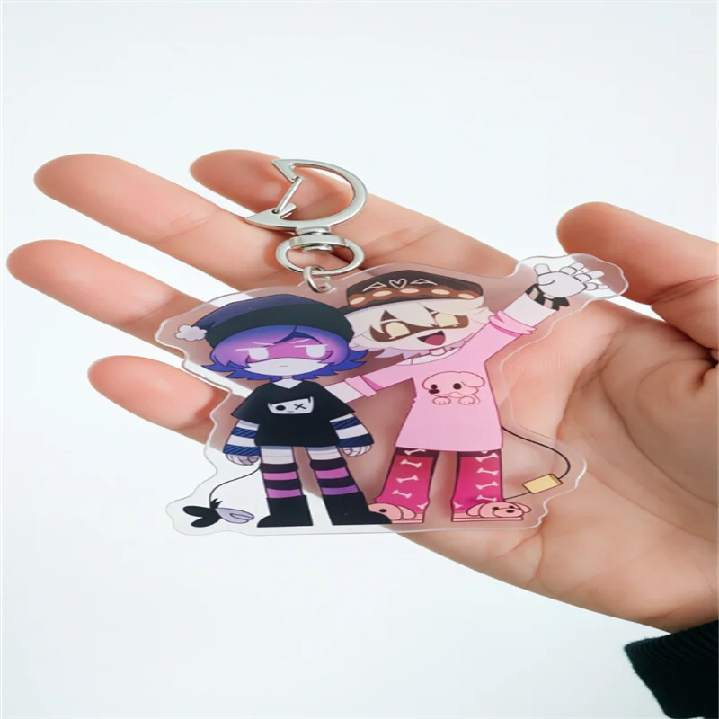 Murder Drones N&Uzi Keychains Uzi Doorman and N Acrylic Charms keyring Cute cartoon game Character pendant view 2