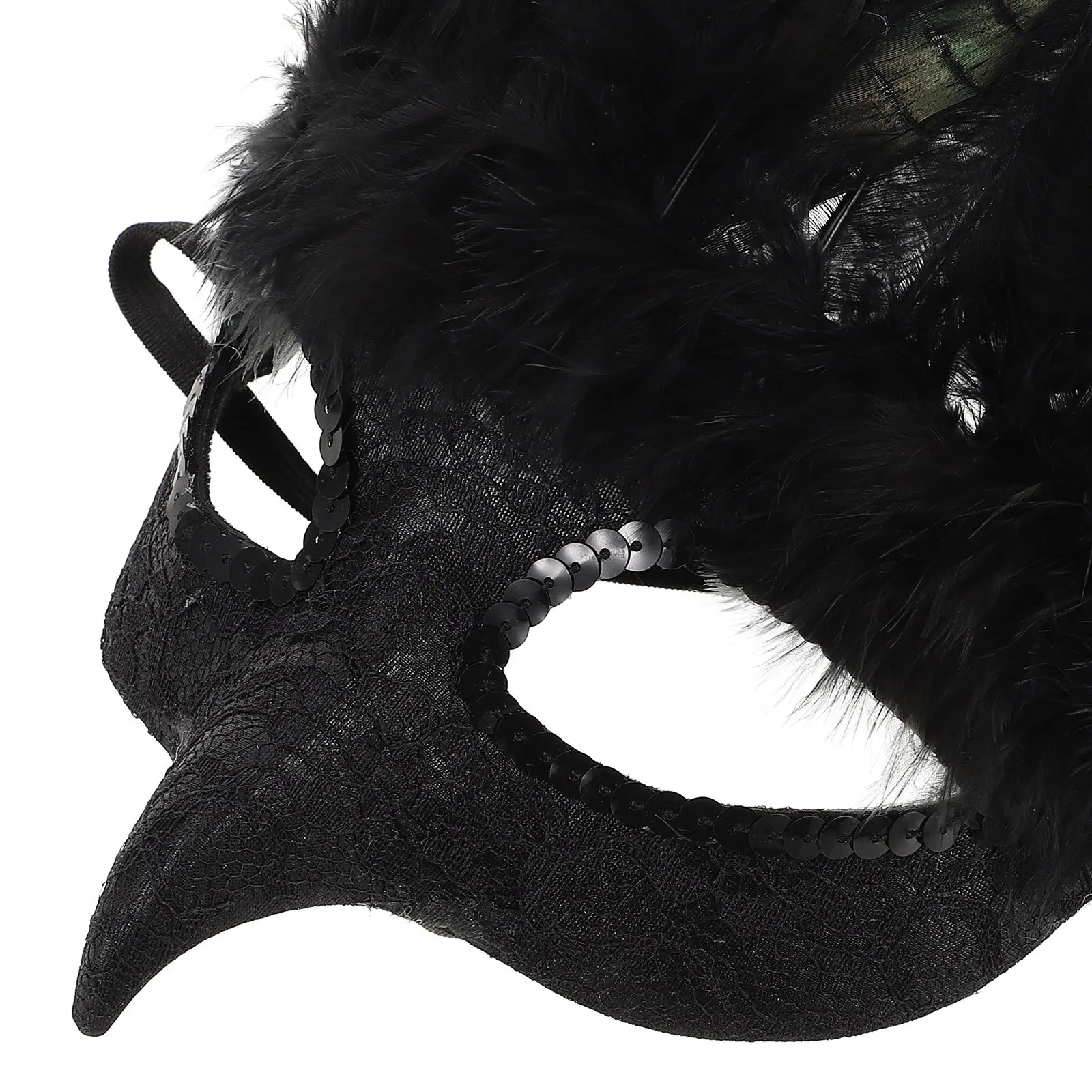 Máscara de mascarada de plumas negras, cubierta decorativa de media cara para fiesta de Halloween, Cosplay, baile de carnaval, mujeres y hombres, ligera