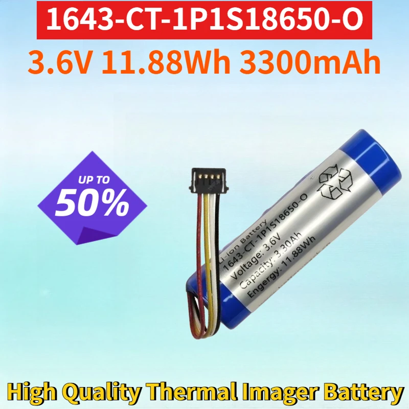 

1643-CT-1P1S18650-O 3.6V 11.88Wh 3300mAh Li-ion Rechargeable Battery Pack for Hikvision LC06 High Quality Thermal Imager Battery