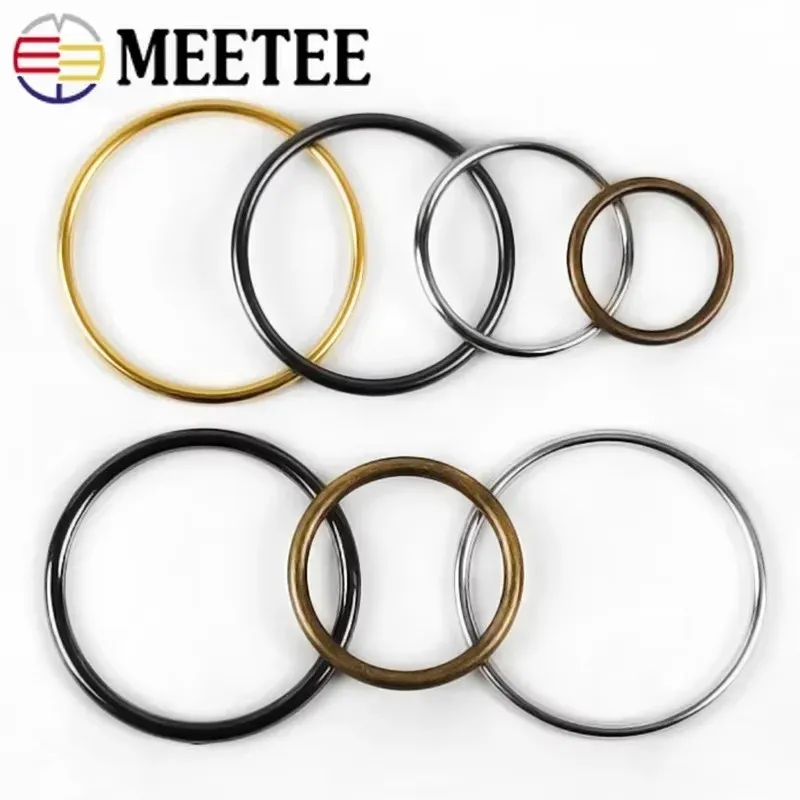 10Pcs 20-50mm O Ring Metal Round Circle Buckle Clothing Shoes Hook Bag Strap Rings Clasp Handbag Decoration Buckles Accessories