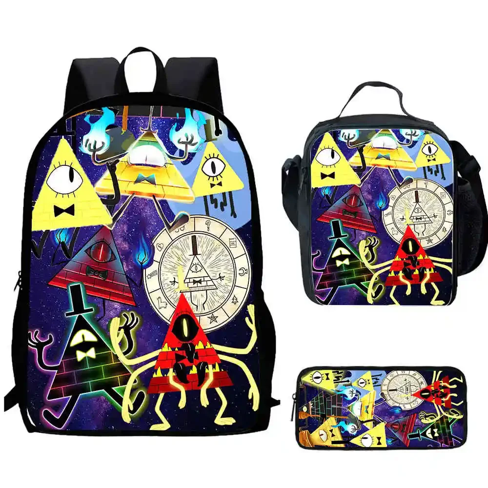 

Cartoon G-Gravity-F- Falls Child School Backpack With Lunch Bags Pencil Bags For Kindergarten,Best Gift For Boys and Girls