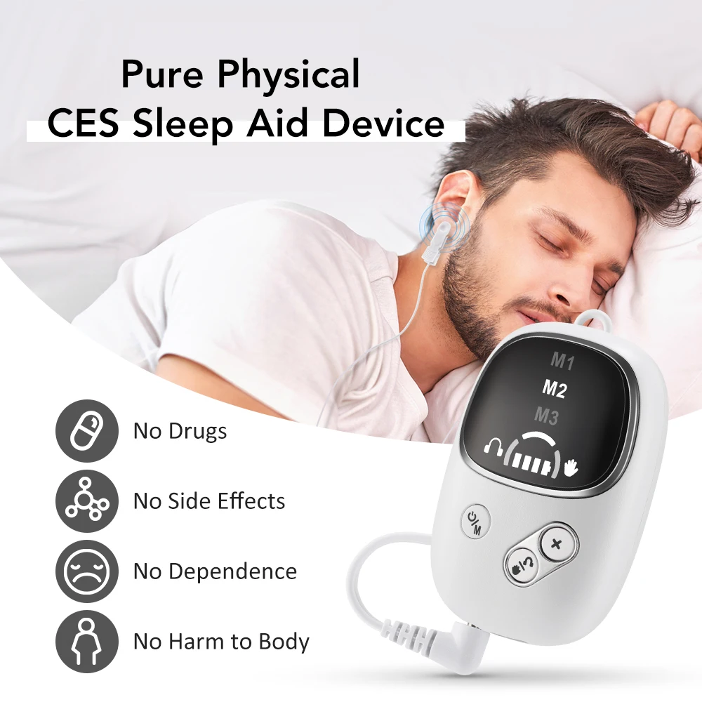 CES-Clip de estimulación nerviosa vagus, dispositivo de ayuda para dormir en la oreja, alivia el insomnio, promueve el sueño rápido, sueño profundo, ansiedad, alivio de la depresión