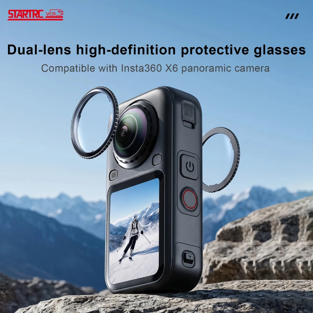 Dual Lens Guard for Insta360 X6 Accessories Twist-Lock Shock‑Resistant High‑Transparency Protective Cover