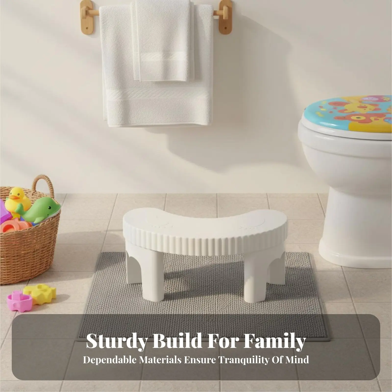 

Toilet Crouch Stool Accommodates Common Toilets Toilet Crouchting Stool Anti-Slip Bendd Design for Seniors, Adults, Home