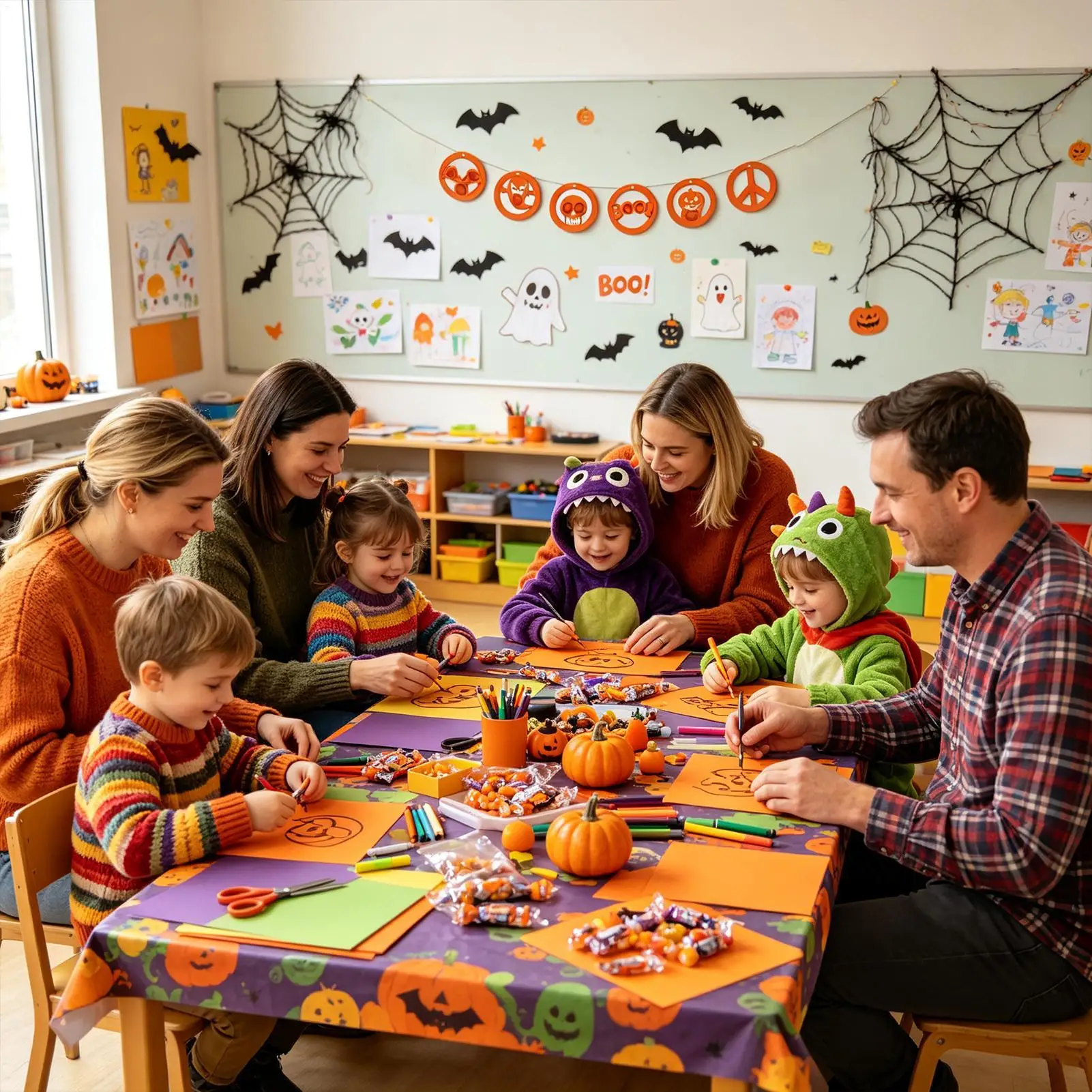 Halloween Banner Pumpkin Ghost Skull Bat Decoration Halloween Pumpkin Banners For Wall Ceiling Window Fireplace Doorway Club