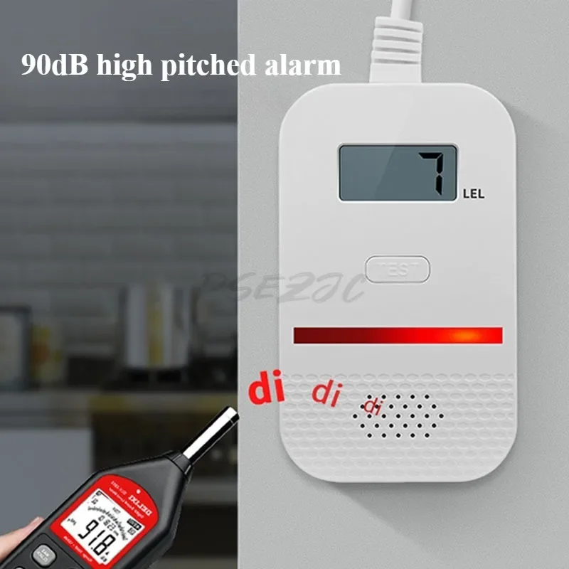 Portable Household Gas Alarm Natural Gas Detector LCD Display Independent Combustible Gas Alarm