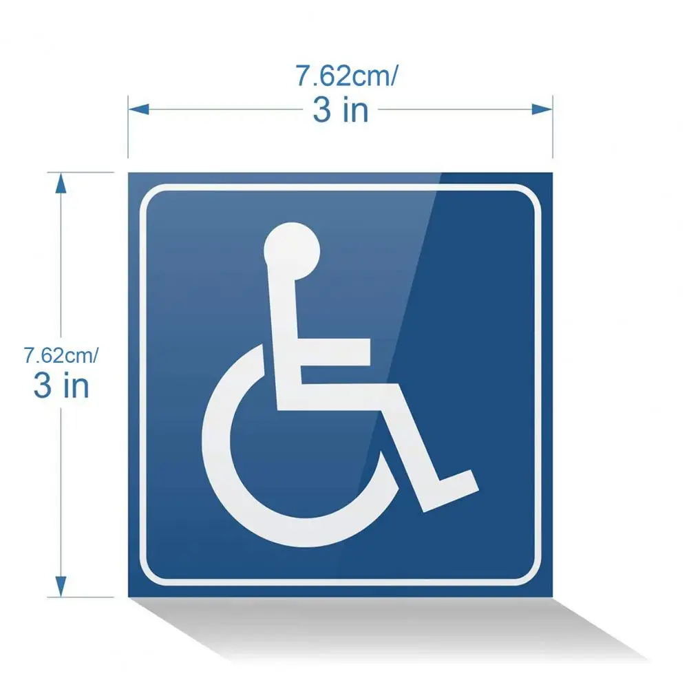 4 Sheets Disability Stickers Waterproof Scratch Resistant Clear Content UV Resistant Disabled Wheelchair Sign Security Labels St