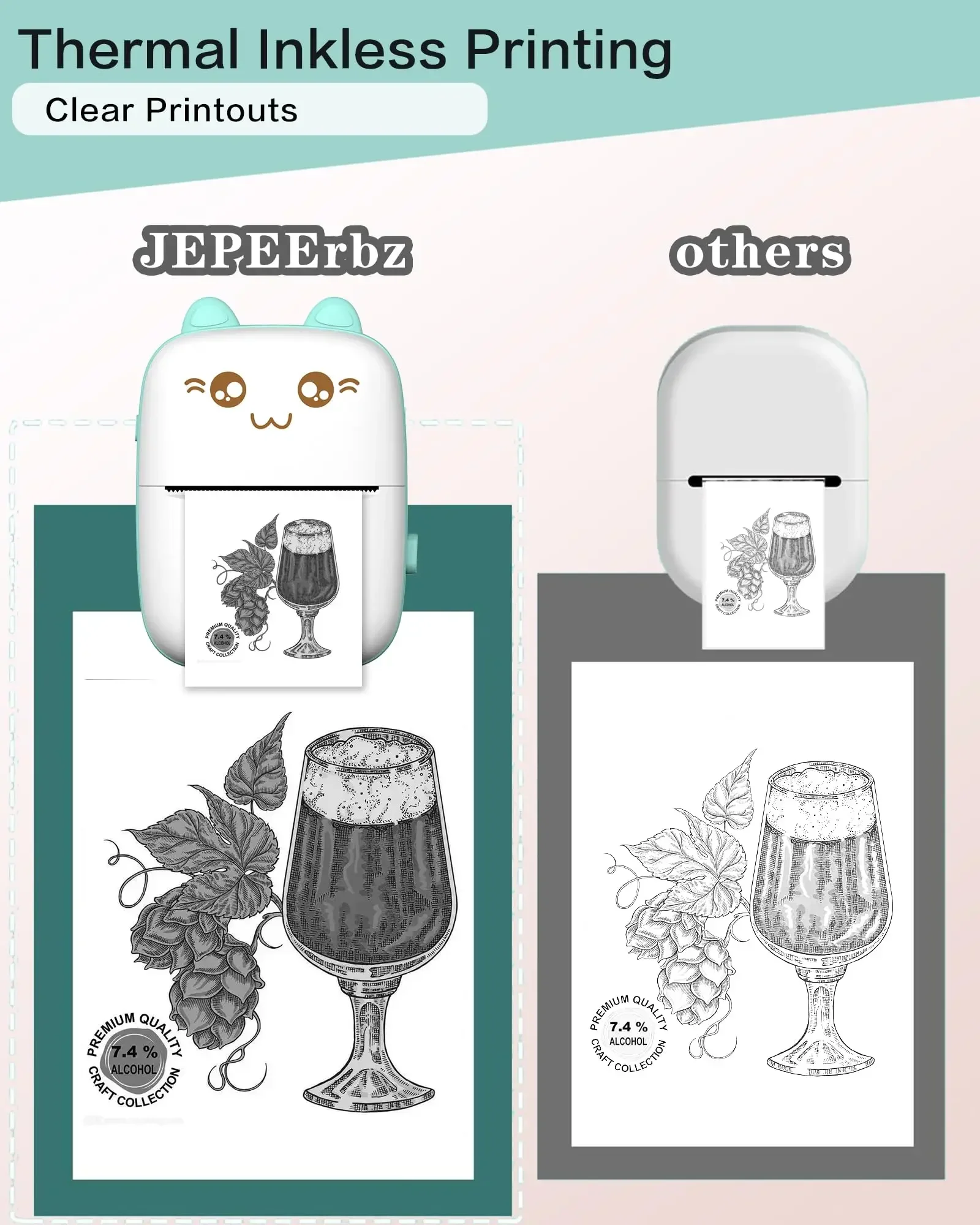 Mini Wireless Smart Handheld Card Sticker Bt Inkless Printing Label Bluetooths Portable Thermal Tiny Pocket Friendly Printer