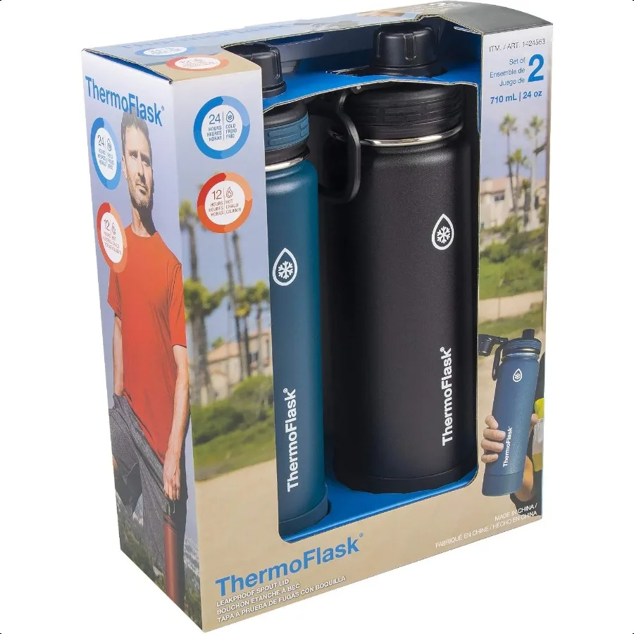 Flasche mit Ausgussdeckel, Edelstahl-Wasserflaschen mit doppelter Wandisolierung, BPA-freie Auslaufdeckel, auslaufsichere, wiederverwendbare Flaschendeckel