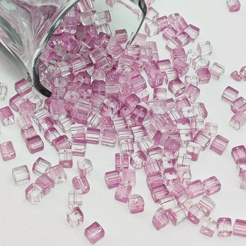 50 Uds. Nuevas cuentas de cubo de cristal de 7mm cuentas espaciadoras cuadradas brillantes accesorio de costura de Color AB suelto para el hogar