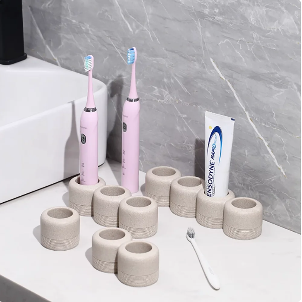 

Silicone Mold For Cement Toothbrush Holder， Multi-Hole Concrete Mold，Bathroom Countertop Storage Stand for Jesmonite Home Decor