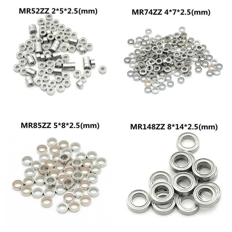 20PCS MR52 ZZ MR62ZZ MR63ZZ MR74ZZ MR84ZZ MR85ZZ MR106ZZ MR126ZZ mini bearings 2x5x2.5 2x6x2.5 3x6x2.5 4x7x2.5mm 4x8x3mm