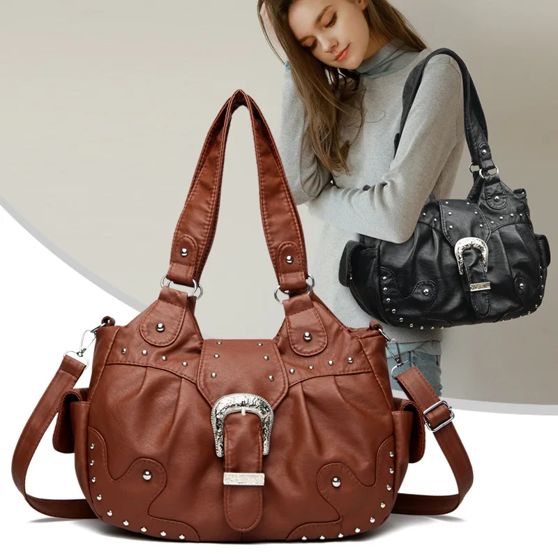 2026 Korean Premium Vintage Handbag Women's Retro Casual Soft Leather Shoulder Bag Crossbody Bag Trendy Fashion Bags for Women