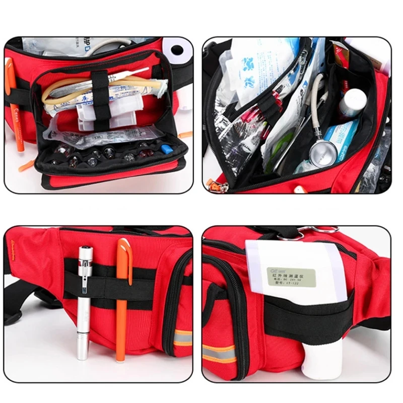 

Empty Rescue Waist Bag First Aid Bag For Camping Travel Medical Storage Medical Organizer Outdoor Emergency Survival Running