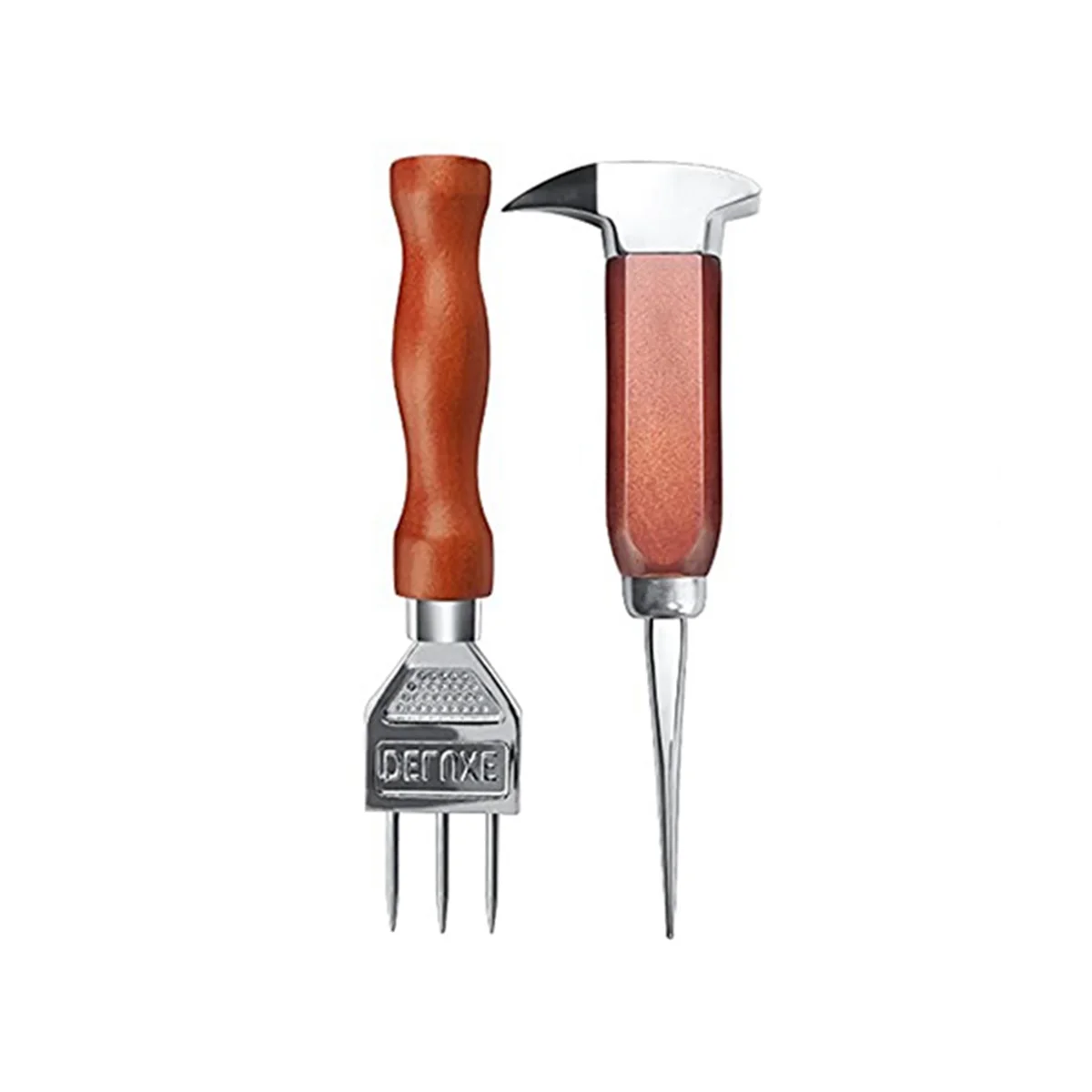 2PCS Ice Pick Set Ice Chippers with Wood Handle, Ice Crusher Ice Tong perfect for Bars, Bartender. Best Carving Tool