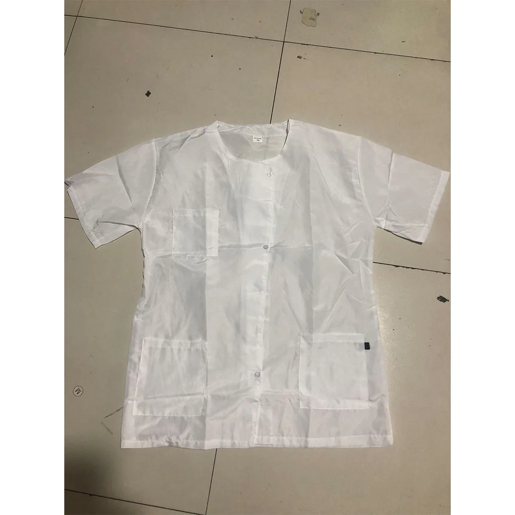 Wit shirt met korte mouwen Arts Verpleegkundige Werkuniform Ademend Stofdicht Stevig voor personeel Cosplay Wear