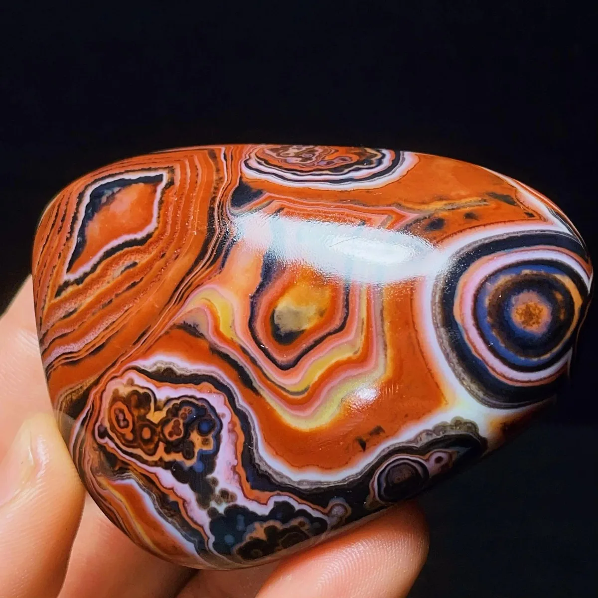 Natural Banded Agate Nature Made, Polished Tumbled, Chalcedony Beauty, Collector Gift, Crystal Collection, Table Display
