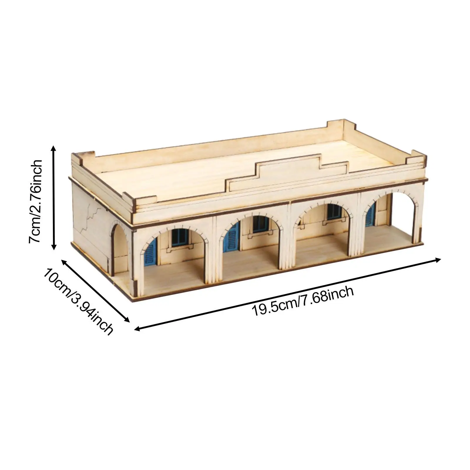 3D Wooden Architecture Puzzle Kits, DIY Building Kits para Cena, 1: 72