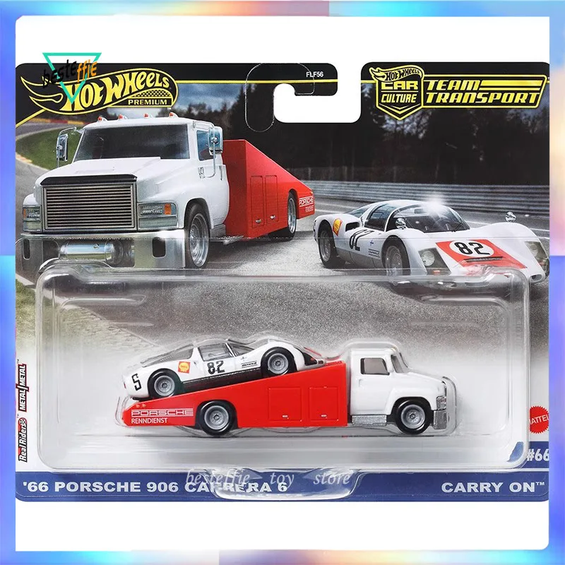 Hot Wheels Car Culture Gold Label 2024 Team Transport Series Car Model Original Alloy 1/6 Porsch 906 Fleet Car Boy Toys Gift