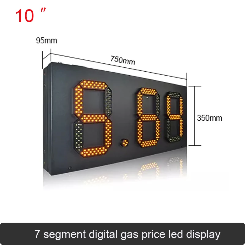 10inch Outdoor waterproof 8.88 led oil display 7 segment digital gas price led display led gas price sign for petrol station