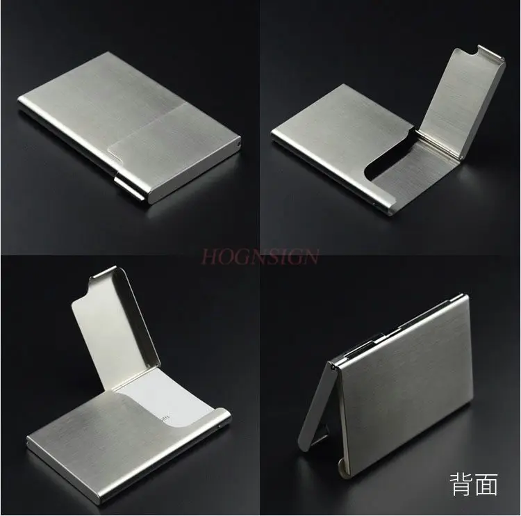 قطعة واحدة من حامل بطاقات العمل، صندوق بطاقات معدني من الفولاذ المقاوم للصدأ للأعمال للرجال، صندوق بطاقات عمل محمول، محمول، محمول