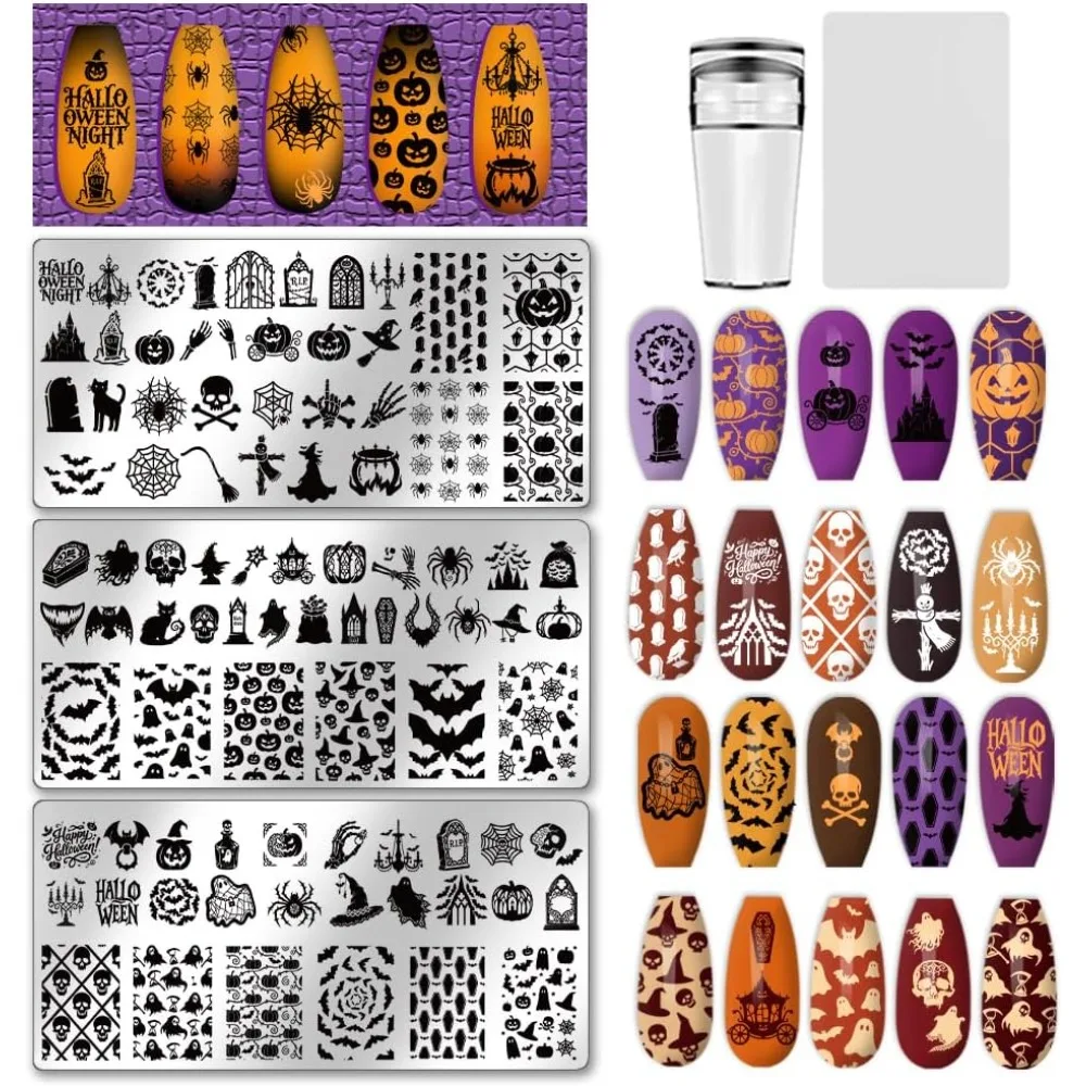 

Stainless Steel DIY Nail Art Templates Template Tool Rectangle Mixed Shapes 12x6cm 3 sheets/set