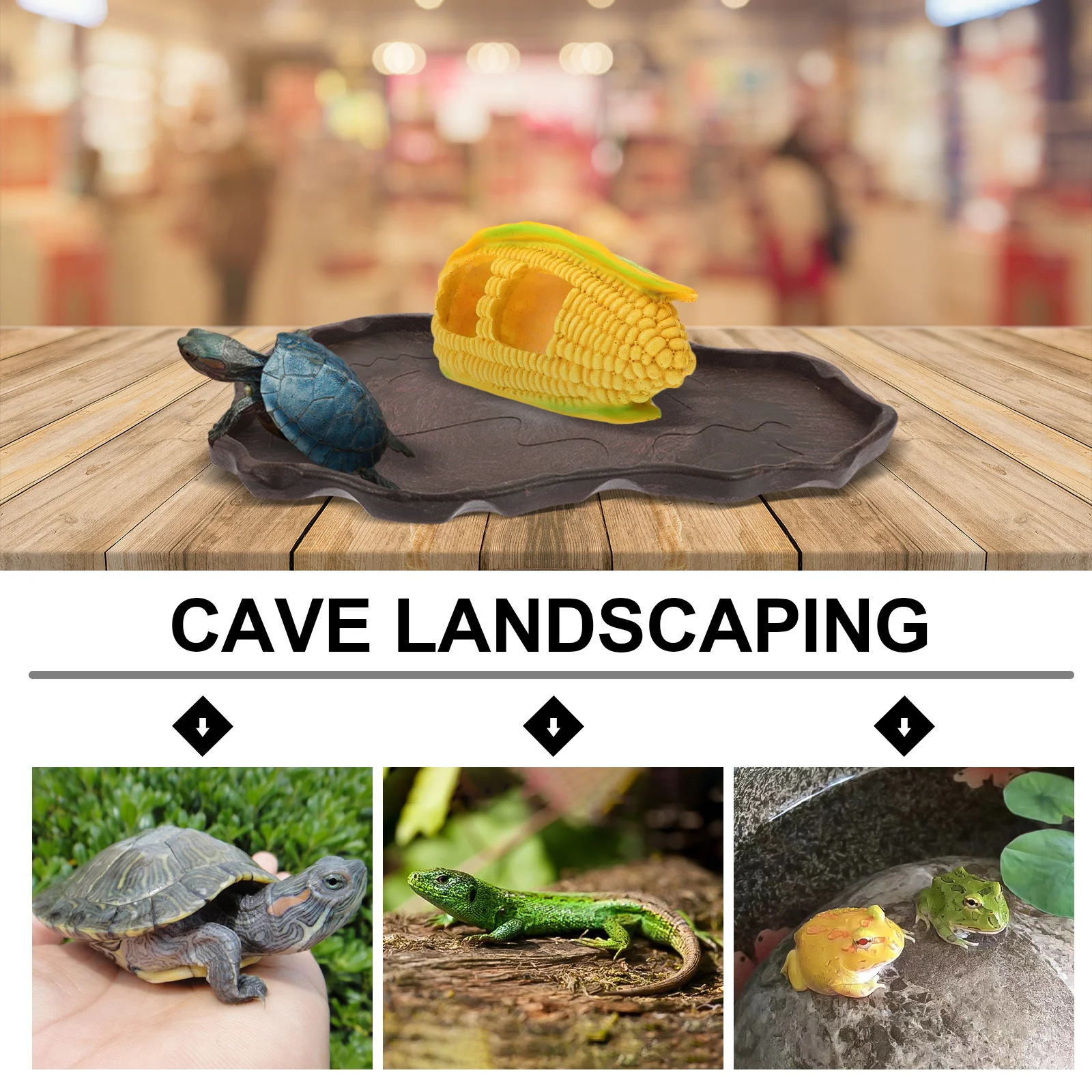 

Reptile Corn Appearance Resin Hiding Hut Safe Smooth Edges Long Lasting Habitat Bearded Dragon Tank Accessories