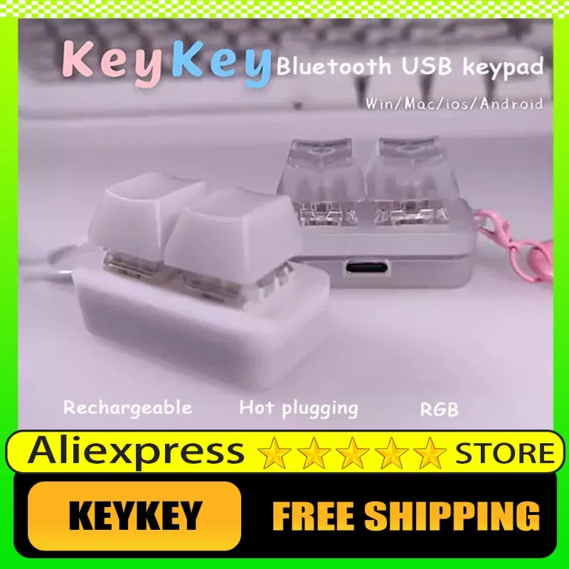 

Robit KeyKey Mechanical Keypad Bluetooth Wireless USB Wired E-book Flipper Personalized RGB Hot swappable Portable Keypad