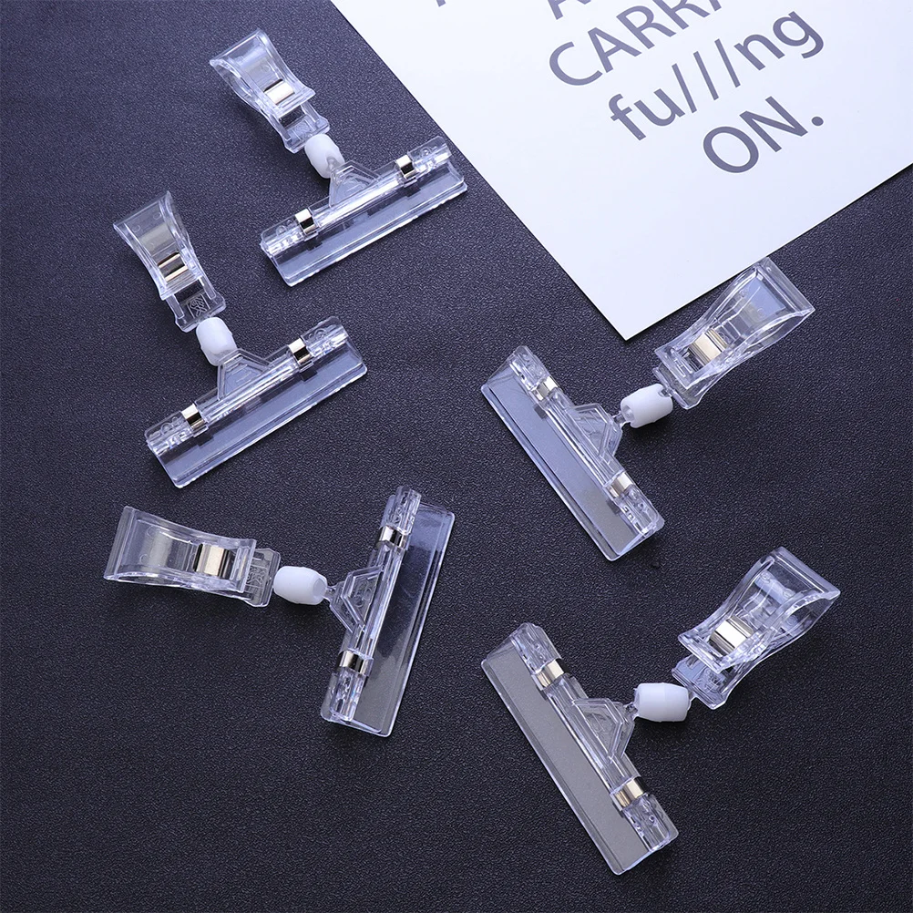 

25pcs Transparent Universal Clamp Shelf Label Holder Rack Clip Crystal Display Price Tag Organizer For Store Retail Shop