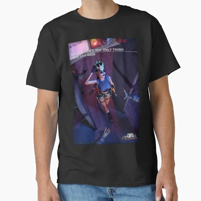Retro Video game Tomb Raider Angel of Darkness Lara Croft Gift t shirt for gamer 1016 Short Sleeve Graphic Clothes US Size Tee