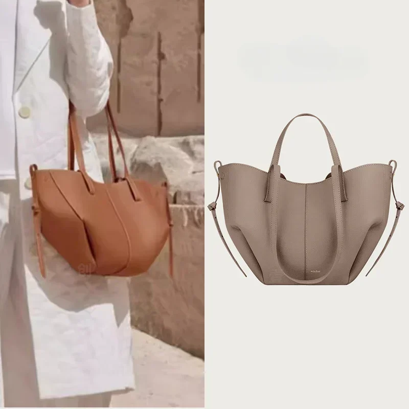 DOIAESKV Wing Bag Beautiful, niche European and American retro portable bucket shaped underarm leather bag