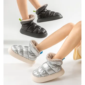 Fuzzy รองเท้าใส่ในบ้านขนฟูให้ความอบอุ่นสำหรับผู้หญิง, รองเท้าใส่ในบ้านให้ความอบอุ่นในฤดูหนาว