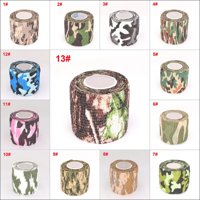Camouflage Elastic Bandage 4.8m Self Adhesive Wrap Tape for Hunting, Sports, Knee, Finger, Arm Support & Bicycle Protector